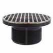 Picture of 2" Heavy Duty PVC Drain Base with 3-1/2" Plastic Spud and 6" Nickel Bronze Strainer