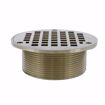 Picture of 2" Heavy Duty PVC Drain Base with 3-1/2" Metal Spud and 5" Nickel Bronze Strainer