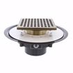 Picture of 3" Heavy Duty PVC Drain Base with 3-1/2" Metal Spud and 6" Nickel Bronze Strainer