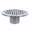 Picture of 2" PVC Shower Drain with 2" Brass Spud and 6" Round Chrome Plated Strainer