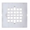 Picture of 2" x 3" PVC Shower Drain with 2" PVC Spud and 4" Square Stainless Steel Snap-In Strainer