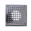 Picture of 2" x 3" PVC Shower Drain with 2" Brass Spud and 4-1/4" Square Chrome Plated Strainer with Grout Ring