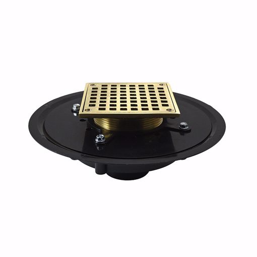 Picture of 2" Heavy Duty ABS Drain Base with 3-1/2" Metal Spud and 5" Nickel Bronze Strainer