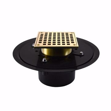 Picture of 4" Heavy Duty ABS Drain Base with 3-1/2" Metal Spud and 5" Nickel Bronze Strainer