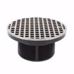 Picture of 3" PVC Over Pipe Fit Drain Base with 3" Plastic Spud and 6" Nickel Bronze Strainer