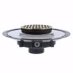 Picture of 2" Heavy Duty PVC Drain Base with 3-1/2" Plastic Spud and 5" Polished Brass Strainer