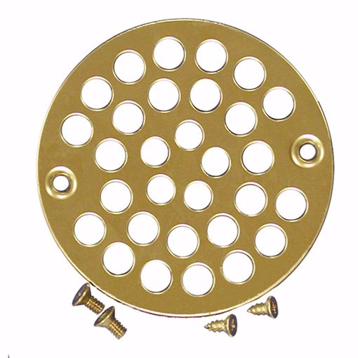 Picture of 4" Polished Brass Round Shower Drain Strainer