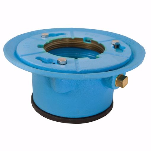 Picture of 4" Code Blue Push On Drain Body with 9" Pan and 3-1/2" Spud Size - 3-3/4" Height