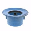 Picture of 4" No Hub Code Blue Slab Drain with 7" Pan and 6" Nickel Bronze Round Strainer - Height 3-7/8" - 5-1/16"