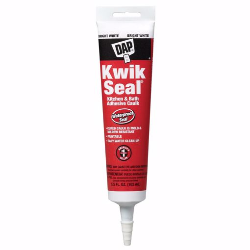 Picture of 5.5 oz. DAP® KWIK SEAL® Kitchen and Bath Adhesive Caulk, White, Carton of 12