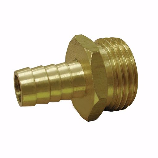 Picture of 3/4" MHT x 5/8" Hose Barb Brass Garden Hose Adapter