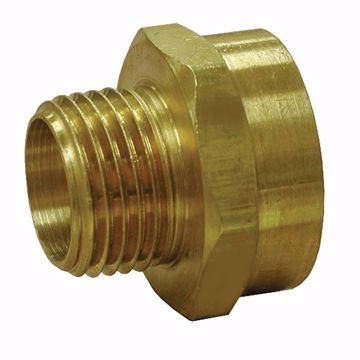 Picture of 3/4" FHT x 1/2" MPT Brass Garden Hose Adapter, Lead Free