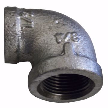 Picture of 1-1/4" x 3/4" Galvanized Iron 90° Reducing Elbow, Banded