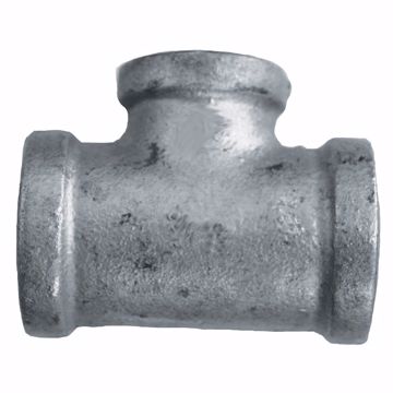 Picture of 1" x 3/4" x 3/4" Galvanized Iron Reducing Tee, Banded