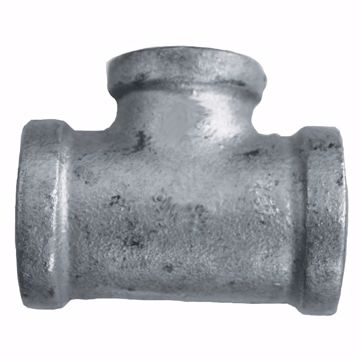 Picture of 1-1/4" x 1" x 1-1/4" Galvanized Iron Reducing Tee, Banded