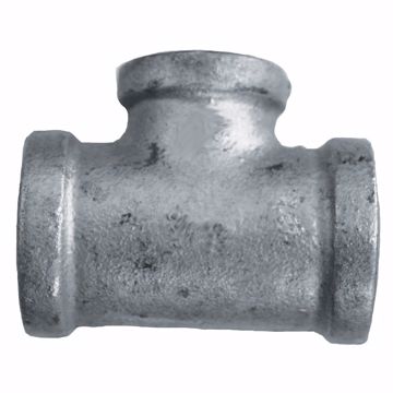 Picture of 1-1/2" x 1" Galvanized Iron Reducing Tee, Banded