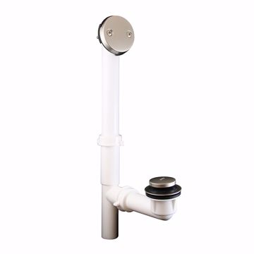 Picture of Polished Nickel Two-Hole Toe Touch Bath Waste Kit, Tubular Full Kit, PVC