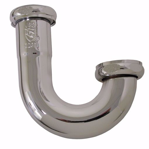 Picture of 1-1/4" Chrome Plated Brass J-Bend 17 Gauge