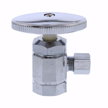 Picture of 1/2" FIP x 1/4" OD Comp Multi-Turn Angle Supply Stop Valve, Chrome Plated