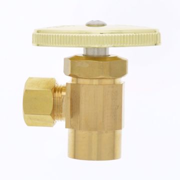 Picture of 1/2" SWT x 3/8" OD Comp Multi-Turn Angle Supply Stop Valve, Rough Brass