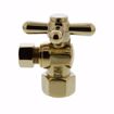 Picture of 1/2" FIP x 3/8" OD Comp Quarter-Turn Angle Supply Stop Valve with Cross Handle, Polished Brass