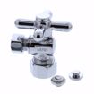 Picture of 5/8" OD Comp x 3/8" OD Comp Quarter-Turn Angle Supply Stop Valve with Cross Handle, Chrome Plated