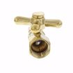 Picture of 1/2" FIP x 3/8" OD Comp Quarter-Turn Straight Supply Stop Valve with Cross Handle, Polished Brass