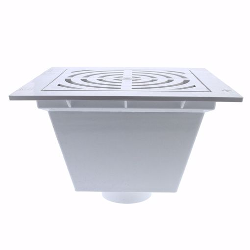 Picture of 2" PVC Hub Fit Floor Sink with Full Top Grate and Flat Bottom Grate