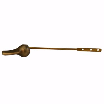 Picture of Antique Brass Decorative Tank Trip Lever 8" Brass Plated Arm with Metal Spud and Nut