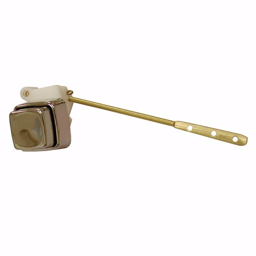 Picture of Chrome Plated ABS Fit-All Tank Trip Lever 8" Front Mount Push Button with Brass Arm and Plastic Spud and Nut