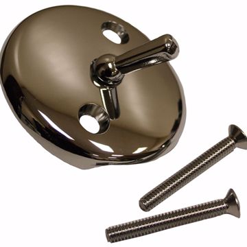 Picture of Chrome Plated Two-Hole Trip Lever Overflow Plate with Screws