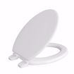 Picture of White Deluxe Molded Wood Toilet Seat, Closed Front with Cover, Elongated