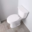 Picture of White Deluxe Molded Wood Toilet Seat, Closed Front with Cover, Elongated