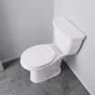 Picture of White Plastic Utility Toilet Seat, Closed Front with Cover, Round