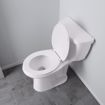 Picture of White Plastic Utility Toilet Seat, Closed Front with Cover, Round