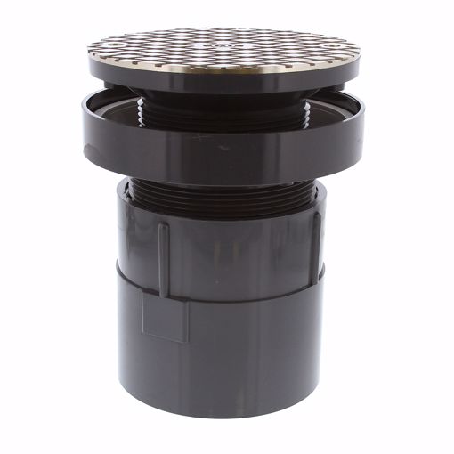 Picture of 4" LevelBest® Complete Pipe Fit Cleanout System with 3-1/2" Plastic Spud and 6" Nickel Bronze Cover