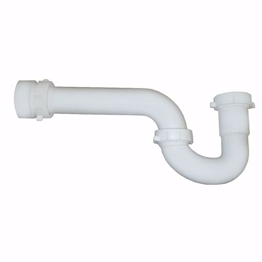 Picture of 1-1/2" White Plastic Solvent Weld P-Trap with Solvent Weld Marvel Adapter