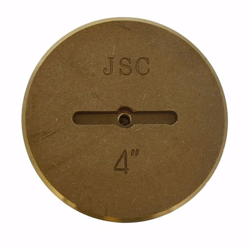 Picture of 4” Slotted Brass Cleanout Plug with 5/16” Tapped Hole