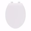 Picture of White Deluxe Plastic Toilet Seat, Closed Front with Cover, Elongated