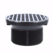 Picture of 2" Heavy Duty PVC Drain Base with 3-1/2" Plastic Spud and 5" Chrome Plated Strainer