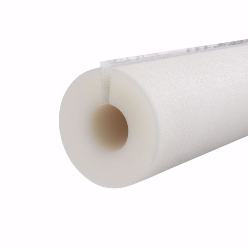 Picture of 5/8" ID (1/2" CTS 3/8" IPS) Self-Sealing White Polyethylene Foam Pipe Insulation, 1/2" Wall Thickness, 300 ft. per Carton