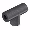 Picture of 1/2" ID Self-Sealing Black Polyethylene Foam Pipe Insulation Tee, 3/8" Wall Thickness