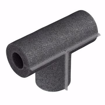 Picture of 1-1/4" ID Self-Sealing Black Polyethylene Foam Pipe Insulation Tee, 3/8" Wall Thickness