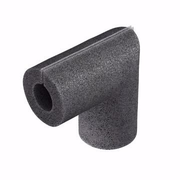 Picture of 1/2" ID Self-Sealing Black Polyethylene Foam Pipe Insulation Elbow, 3/8" Wall Thickness