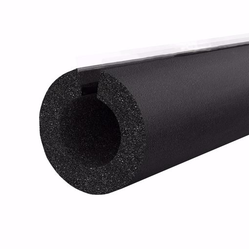 Picture of 1-1/8" ID (1" CTS 3/4" IPS) Self-Sealing Black Rubber Pipe Insulation, 3/8" Wall Thickness, 216 ft. per Carton