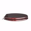 Picture of Mahogany Designer Wood Toilet Seat with Piano Finish, Closed Front with Cover, Brushed Nickel Hinges, Elongated