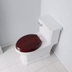 Picture of Mahogany Designer Wood Toilet Seat with Piano Finish, Closed Front with Cover, Brushed Nickel Hinges, Elongated