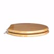 Picture of Dark Oak Designer Wood Toilet Seat with Piano Finish, Closed Front with Cover, Brushed Nickel Hinges, Elongated