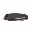 Picture of Walnut Designer Wood Toilet Seat with Piano Finish, Closed Front with Cover, Brushed Nickel Hinges, Elongated