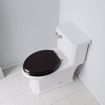 Picture of Walnut Designer Wood Toilet Seat with Piano Finish, Closed Front with Cover, Chrome Hinges, Elongated